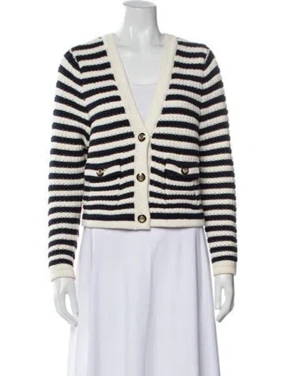 Pre-owned Ba&sh Striped V-neck Sweater In Black