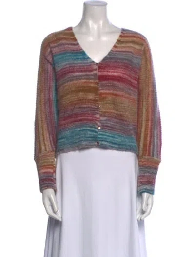 Pre-owned Ba&sh Striped V-neck Sweater In Multi