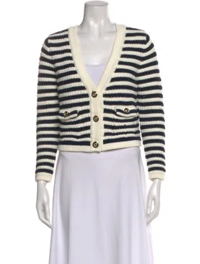 Pre-owned Ba&sh Striped V-neck Sweater In Multi