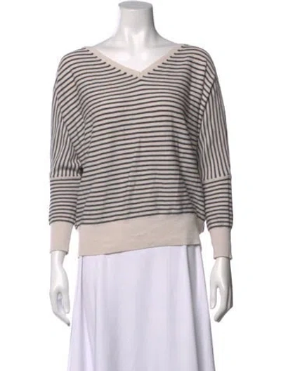 Pre-owned Ba&sh Striped V-neck Sweater In Multicolor