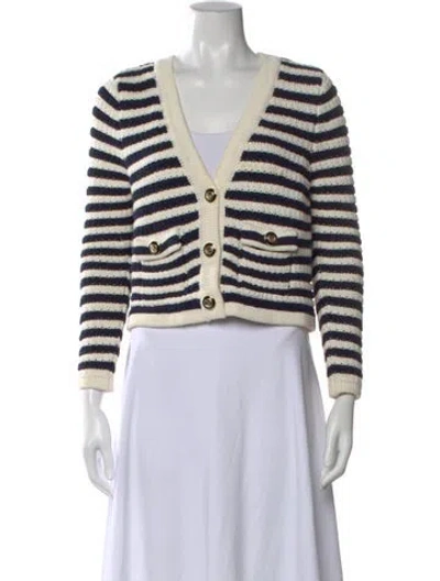 Pre-owned Ba&sh Striped V-neck Sweater In Neutral
