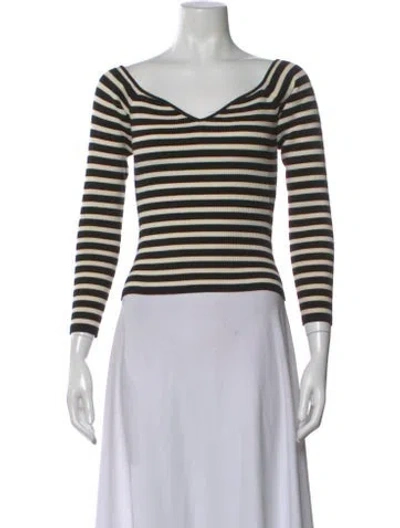 Pre-owned Ba&sh Striped V-neck Top In Multi