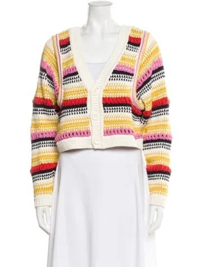 Pre-owned Ba&sh Striped V-neck Top In Yellow