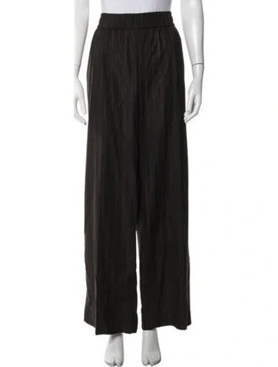 Pre-owned Ba&sh Striped Wide Leg Pants In Brown