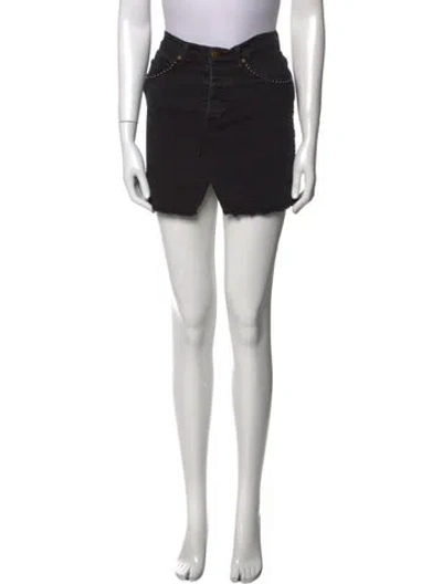 Pre-owned Ba&sh Studded Accents Mini Skirt In Black