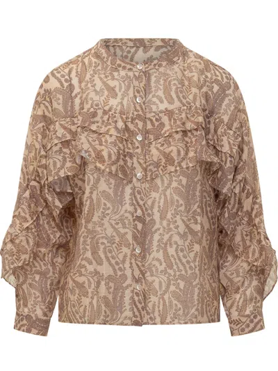 Ba&sh Ba & Sh Stylish Tunnel Shirt With Paint Details In Ecru