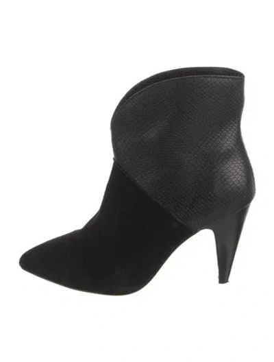Pre-owned Ba&sh Suede Animal Print Boots In Black