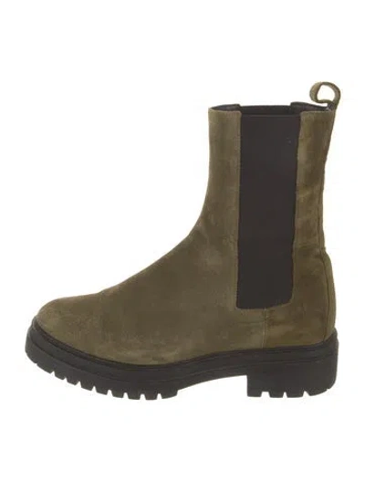 Pre-owned Ba&sh Suede Chelsea Boots In Green