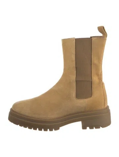 Pre-owned Ba&sh Suede Chelsea Boots In Neutral