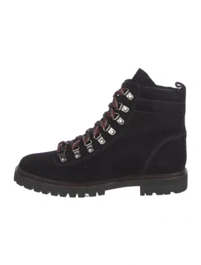 Pre-owned Ba&sh Suede Combat Boots In Black