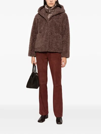 Ba&sh Suede Flared Trousers In Red