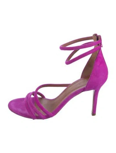 Pre-owned Ba&sh Suede Gladiator Sandals In Purple