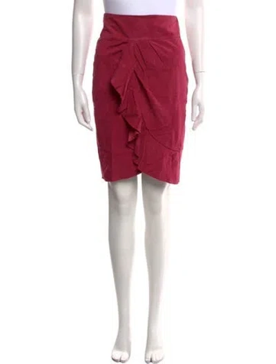 Pre-owned Ba&sh Suede Knee-length Skirt In Red