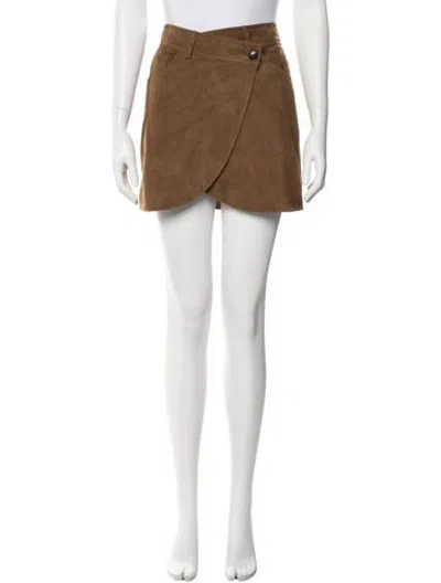 Pre-owned Ba&sh Suede Mini Skirt In Green