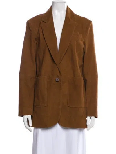 Pre-owned Ba&sh Suede Peacoat In Brown