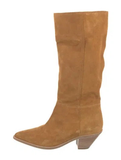 Pre-owned Ba&sh Suede Riding Boots In Neutral