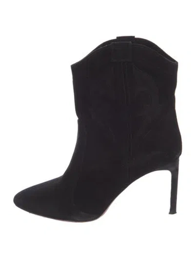 Pre-owned Ba&sh Suede Western Boots In Black