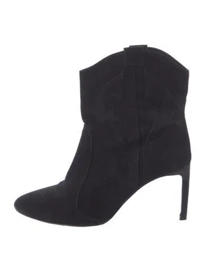 Pre-owned Ba&sh Suede Western Boots In Black