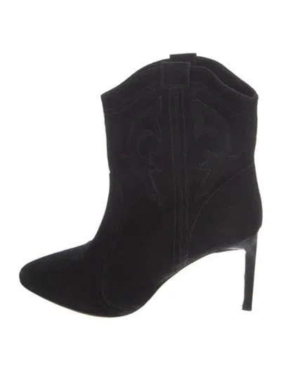 Pre-owned Ba&sh Suede Western Boots In Black
