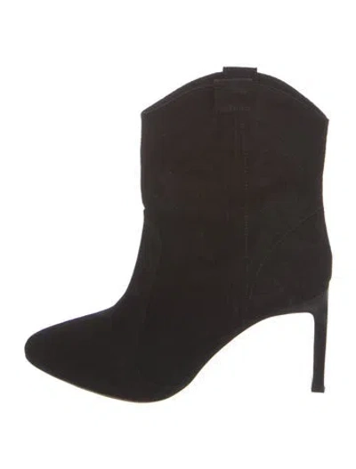 Pre-owned Ba&sh Suede Western Boots In Black