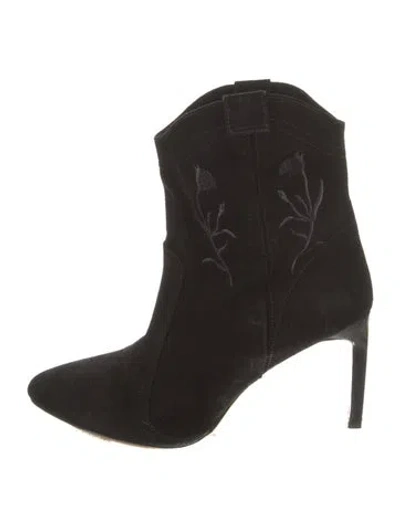 Pre-owned Ba&sh Suede Western Boots In Black