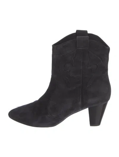 Pre-owned Ba&sh Suede Western Boots In Black