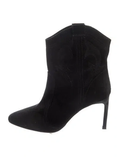 Pre-owned Ba&sh Suede Western Boots In Black