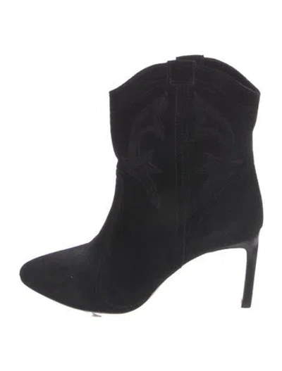 Pre-owned Ba&sh Suede Western Boots In Black