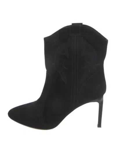 Pre-owned Ba&sh Suede Western Boots In Black