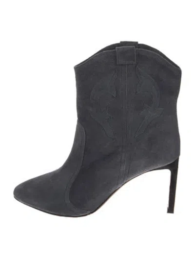 Pre-owned Ba&sh Suede Western Boots In Blue