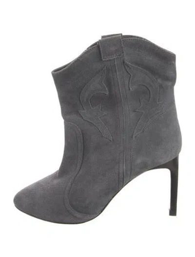 Pre-owned Ba&sh Suede Western Boots In Blue