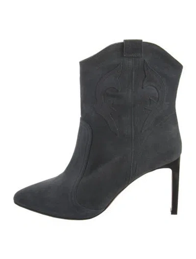 Pre-owned Ba&sh Suede Western Boots In Blue