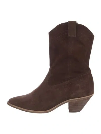 Pre-owned Ba&sh Suede Western Boots In Brown