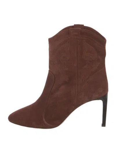 Pre-owned Ba&sh Suede Western Boots In Brown