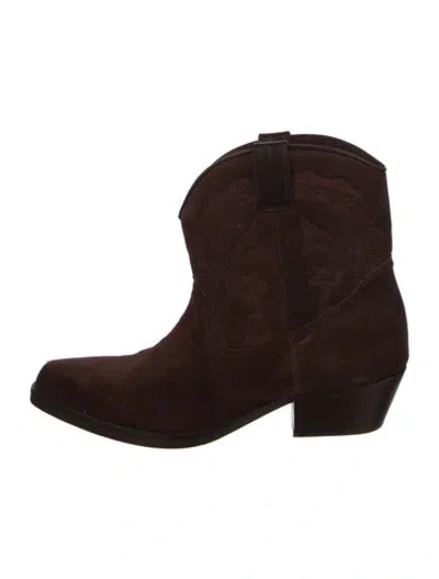 Pre-owned Ba&sh Suede Western Boots In Brown