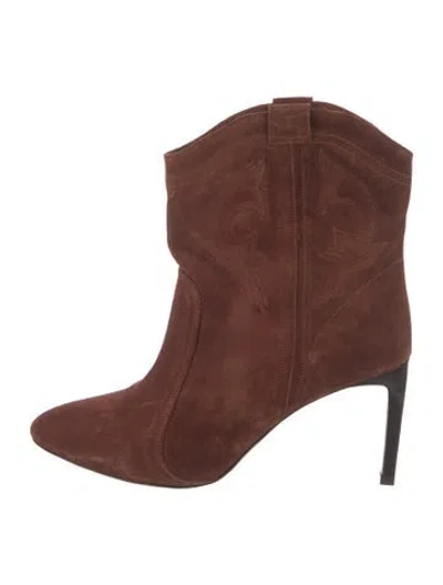 Pre-owned Ba&sh Suede Western Boots In Brown