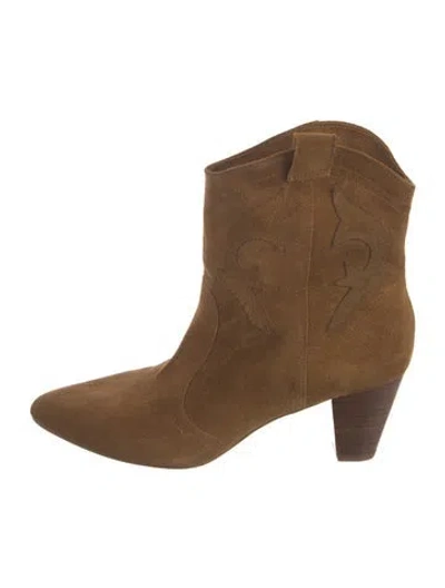 Pre-owned Ba&sh Suede Western Boots In Brown
