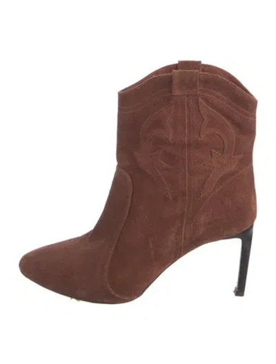Pre-owned Ba&sh Suede Western Boots In Brown
