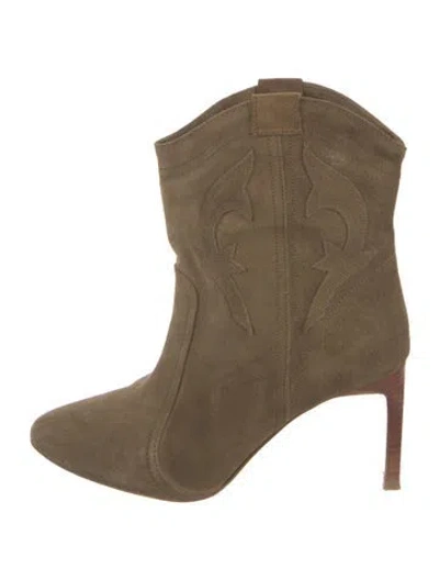 Pre-owned Ba&sh Suede Western Boots In Green