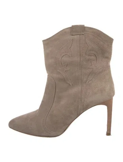 Pre-owned Ba&sh Suede Western Boots In Neutral