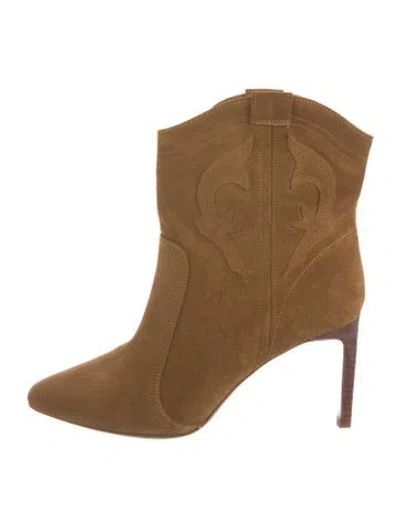 Pre-owned Ba&sh Suede Western Boots In Neutral