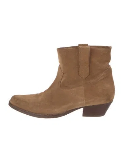 Pre-owned Ba&sh Suede Western Boots In Neutral