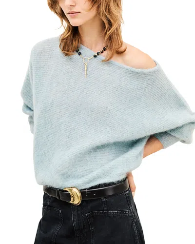 Ba&sh Suela Off-shoulder Sweater In Blue