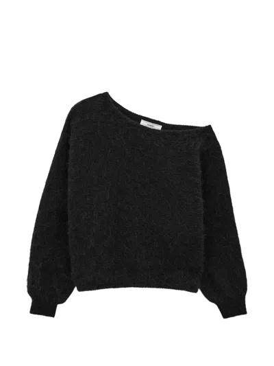 Ba&sh Suela Off-shoulder Brushed-knit Sweater In Black