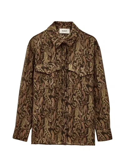 Ba&sh Tao Paisley-pattern Chest-pocket Shirt In Brown