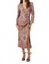 Ba&sh Tatiana Midi Dress In Ocre In Multi