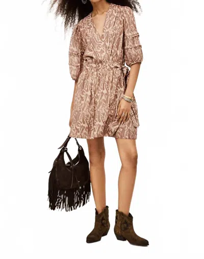 Ba&sh Teodora Elbow-length Sleeves Dress In Ecru In Brown