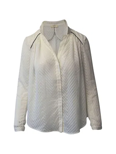 Pre-owned Ba&sh Textured Embroidered Blouse In Neutral