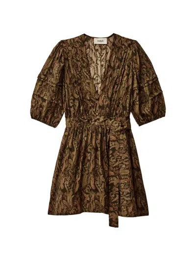 Ba&sh Theodora Paisley-print Mini Dress In Brown