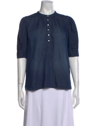 Pre-owned Ba&sh Three-quarter Sleeve Blouse In Blue